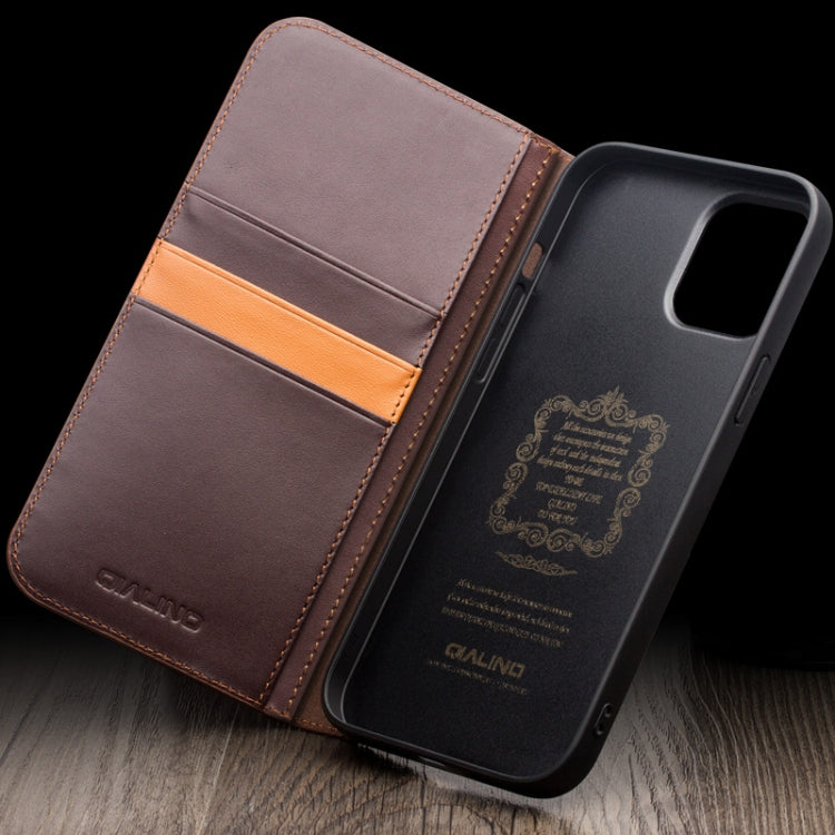 For iPhone 15 Plus QIALINO Classic Gen2 Genuine Leather Phone Case(Brown) - iPhone 15 Plus Cases by QIALINO | Online Shopping South Africa | PMC Jewellery | Buy Now Pay Later Mobicred