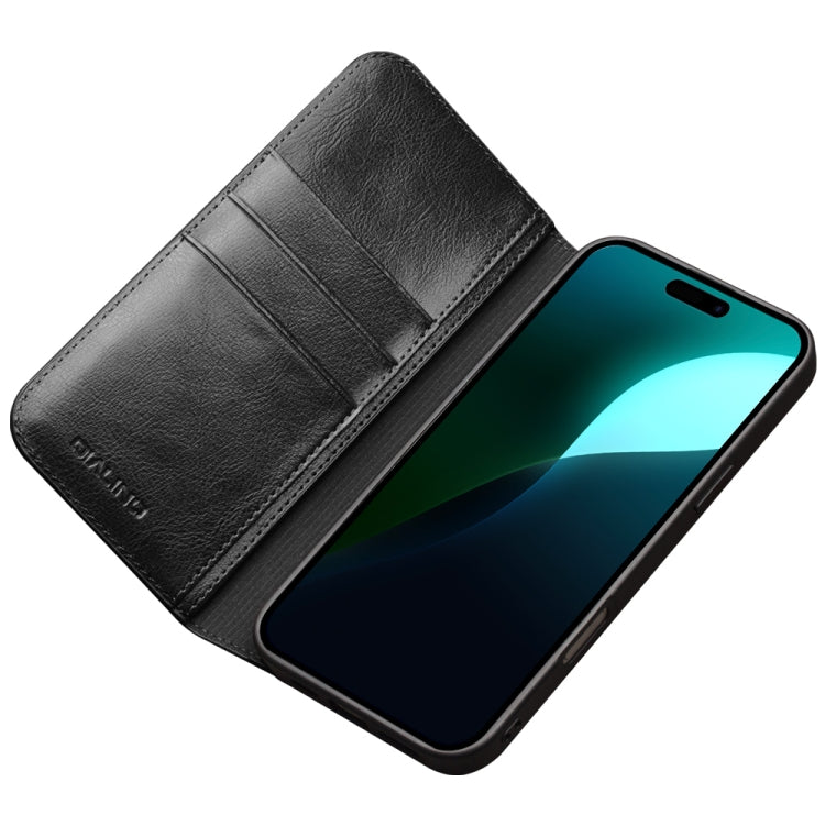 For iPhone 16 Plus QIALINO Classic Genuine Leather Phone Case(Black) - iPhone 16 Plus Cases by QIALINO | Online Shopping South Africa | PMC Jewellery | Buy Now Pay Later Mobicred