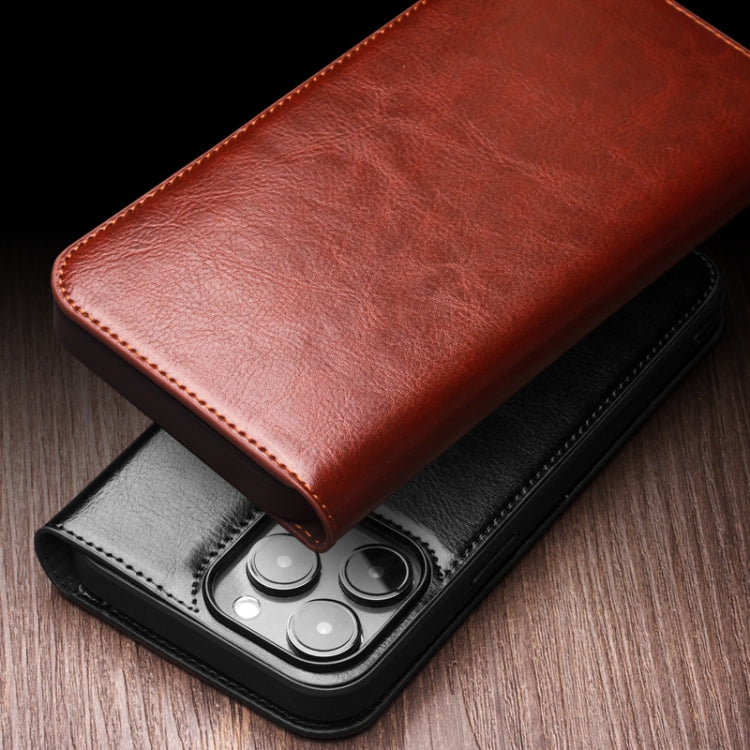 For iPhone 15 QIALINO Classic Genuine Leather Phone Case(Brown) - free shipping - PMC TechLife - Order now!