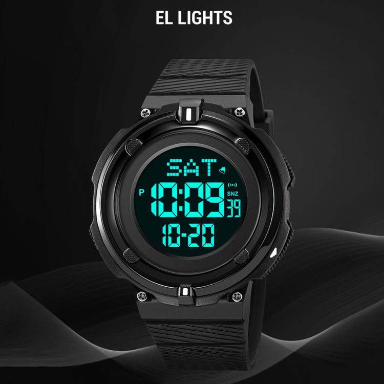 SKMEI 2010 Multifunctional Men 50M Waterproof Luminous Digital Wrist Watch(Black White) - free shipping - PMC TechLife - Order now!