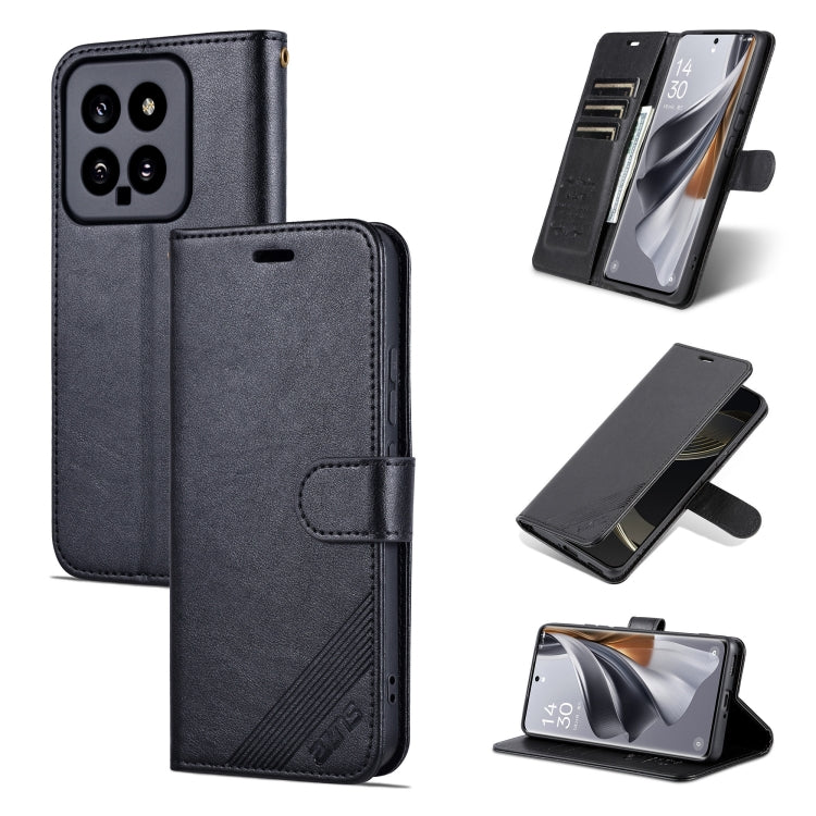 For Xiaomi 14 AZNS Sheepskin Texture Flip Leather Phone Case(Black) - 14 Cases by AZNS | Online Shopping South Africa | PMC TechLife | Buy Now Pay Later Mobicred