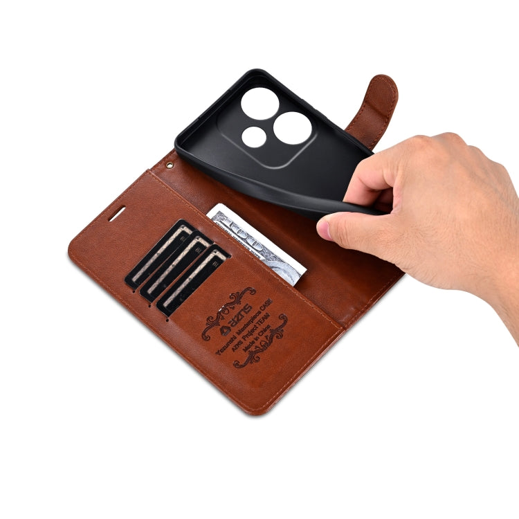 For Xiaomi Redmi Turbo 3 AZNS Sheepskin Texture Flip Leather Phone Case(Brown) - Xiaomi Cases by AZNS | Online Shopping South Africa | PMC TechLife | Buy Now Pay Later Mobicred