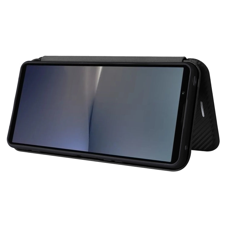 For Sony Xperia 1 VI 2024 Carbon Fiber Texture Flip Leather Phone Case(Black) - Sony Cases by PMC Jewellery | Online Shopping South Africa | PMC Jewellery | Buy Now Pay Later Mobicred