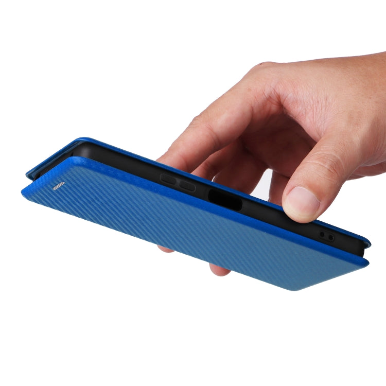 For Sony Xperia 10 VI 2024 Carbon Fiber Texture Flip Leather Phone Case(Blue) - Sony Cases by PMC Jewellery | Online Shopping South Africa | PMC Jewellery | Buy Now Pay Later Mobicred