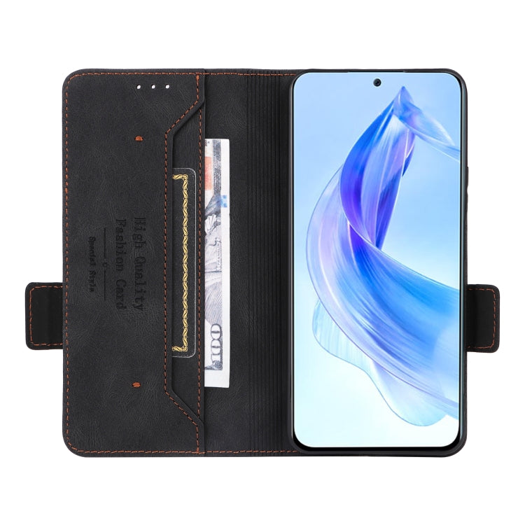 For Honor X50i / 90 Lite Magnetic Clasp Flip Leather Phone Case(Black) - Honor Cases by PMC TechLife | Online Shopping South Africa | PMC TechLife | Buy Now Pay Later Mobicred