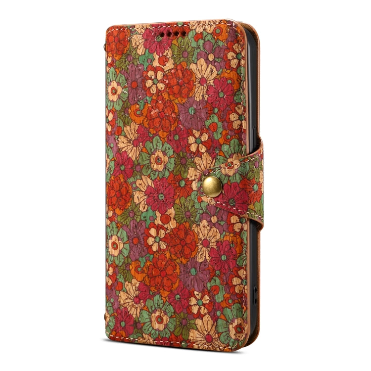 For iPhone 16 Plus Denior Flower Language Series Cork Fabric Oil Edge Leather Phone Case(Summer) - free shipping - PMC Jewellery - Order now!