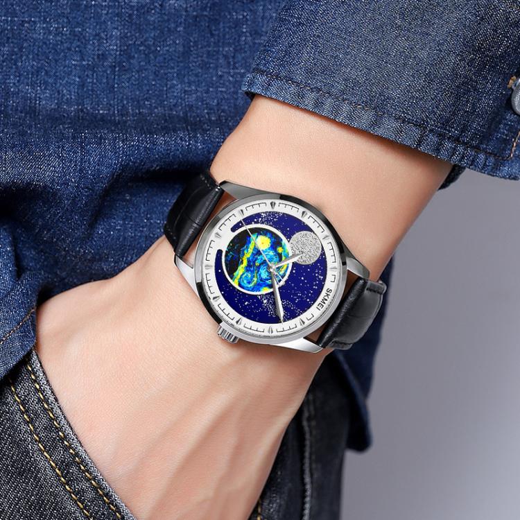 SKMEI 2115 Multifunctional Men Outdoor 30M Waterproof Moon Phase Quartz Watch(Gold) - free shipping - PMC TechLife - Order now!