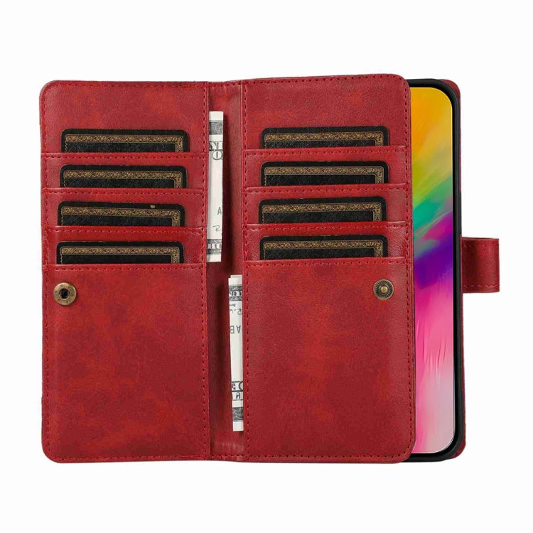 For iPhone 16 Pro Max Wristband Card Slot Leather Phone Case(Red) - iPhone 16 Pro Max Cases by PMC Jewellery | Online Shopping South Africa | PMC Jewellery | Buy Now Pay Later Mobicred
