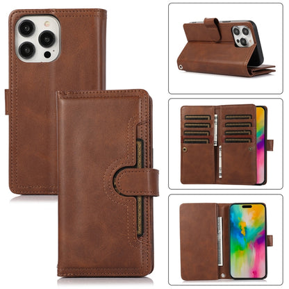 For iPhone 16 Pro Wristband Card Slot Leather Phone Case(Coffee) - iPhone 16 Pro Cases by PMC Jewellery | Online Shopping South Africa | PMC Jewellery | Buy Now Pay Later Mobicred