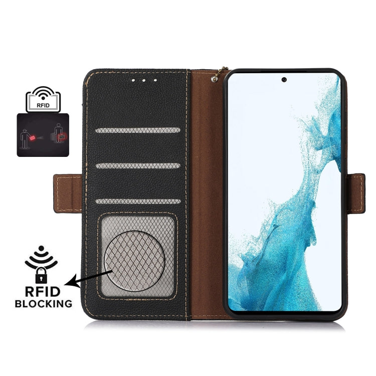 For Huawei Mate 60 Pro Side-Magnetic TJ Genuine Leather RFID Phone Case(Black) - Huawei Cases by PMC TechLife | Online Shopping South Africa | PMC TechLife | Buy Now Pay Later Mobicred