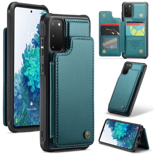 For Samsung Galaxy S20 FE CaseMe C22 Card Slots Holder RFID Anti-theft Phone Case(Blue Green) - Galaxy S20 FE Cases by CaseMe | Online Shopping South Africa | PMC Jewellery | Buy Now Pay Later Mobicred