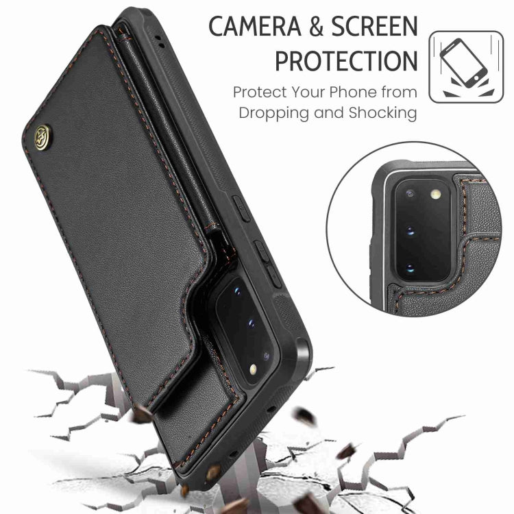 For Samsung Galaxy S20 FE CaseMe C22 Card Slots Holder RFID Anti-theft Phone Case(Black) - Galaxy S20 FE Cases by CaseMe | Online Shopping South Africa | PMC Jewellery | Buy Now Pay Later Mobicred