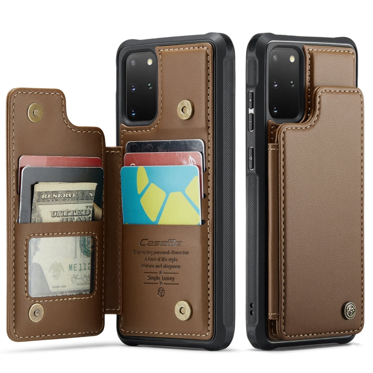 For Samsung Galaxy S20+ CaseMe C22 Card Slots Holder RFID Anti-theft Phone Case(Brown) - Galaxy Phone Cases by CaseMe | Online Shopping South Africa | PMC Jewellery | Buy Now Pay Later Mobicred