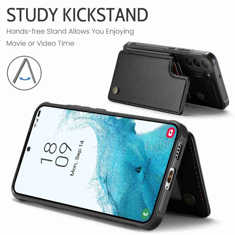For Samsung Galaxy S22 5G CaseMe C22 Card Slots Holder RFID Anti-theft Phone Case(Black) - free shipping - PMC Jewellery - Order now!