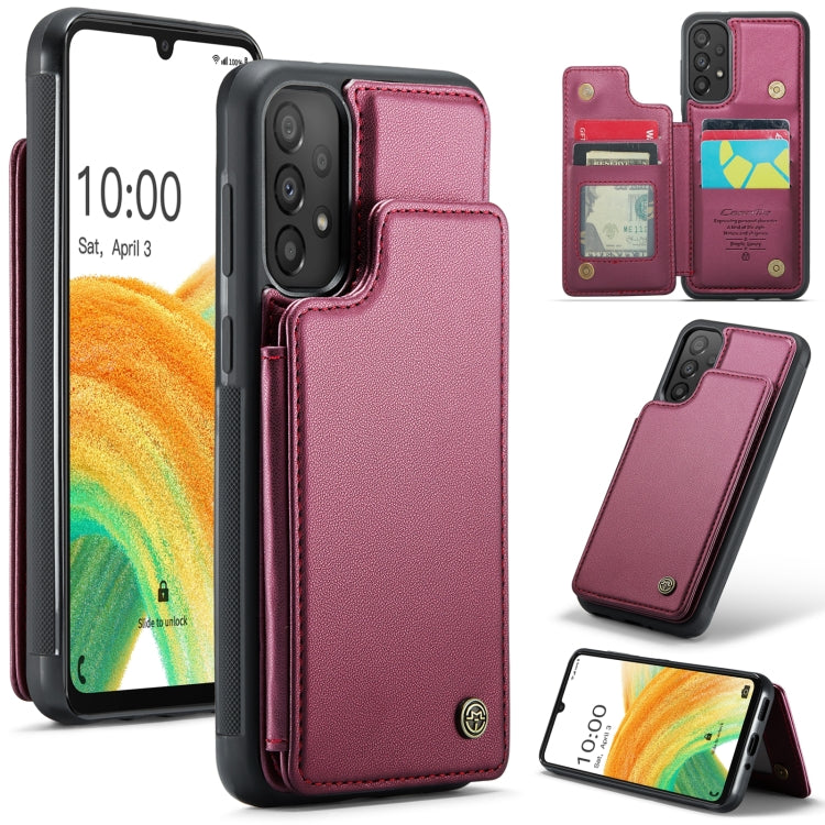 For Samsung Galaxy A33 5G CaseMe C22 Card Slots Holder RFID Anti-theft Phone Case(Wine Red) - Galaxy Phone Cases by CaseMe | Online Shopping South Africa | PMC Jewellery | Buy Now Pay Later Mobicred