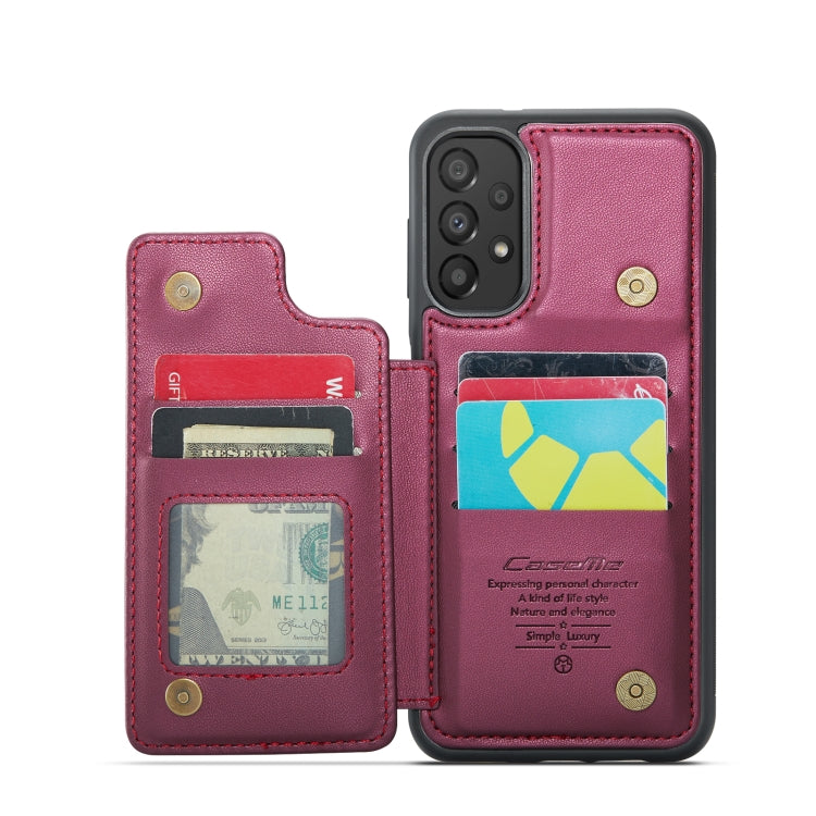 For Samsung Galaxy A33 5G CaseMe C22 Card Slots Holder RFID Anti-theft Phone Case(Wine Red) - Galaxy Phone Cases by CaseMe | Online Shopping South Africa | PMC Jewellery | Buy Now Pay Later Mobicred