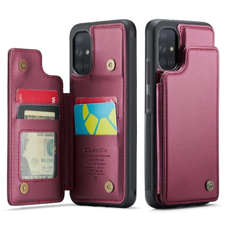 For Samsung Galaxy A51 4G CaseMe C22 Card Slots Holder RFID Anti-theft Phone Case(Wine Red) - Galaxy Phone Cases by CaseMe | Online Shopping South Africa | PMC Jewellery | Buy Now Pay Later Mobicred