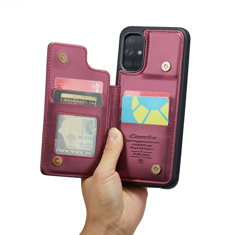 For Samsung Galaxy A51 4G CaseMe C22 Card Slots Holder RFID Anti-theft Phone Case(Wine Red) - Galaxy Phone Cases by CaseMe | Online Shopping South Africa | PMC Jewellery | Buy Now Pay Later Mobicred