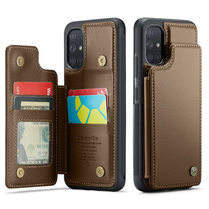 For Samsung Galaxy A51 4G CaseMe C22 Card Slots Holder RFID Anti-theft Phone Case(Brown) - Galaxy Phone Cases by CaseMe | Online Shopping South Africa | PMC Jewellery | Buy Now Pay Later Mobicred