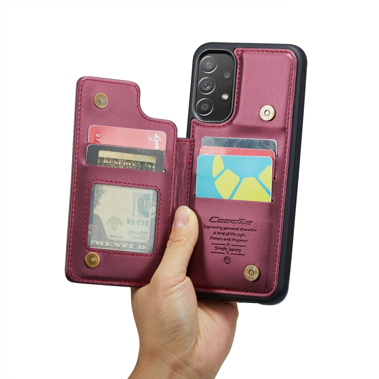 For Samsung Galaxy A52 4G/5G/A52s 5G CaseMe C22 Card Slots Holder RFID Anti-theft Phone Case(Wine Red) - Galaxy Phone Cases by CaseMe | Online Shopping South Africa | PMC Jewellery | Buy Now Pay Later Mobicred