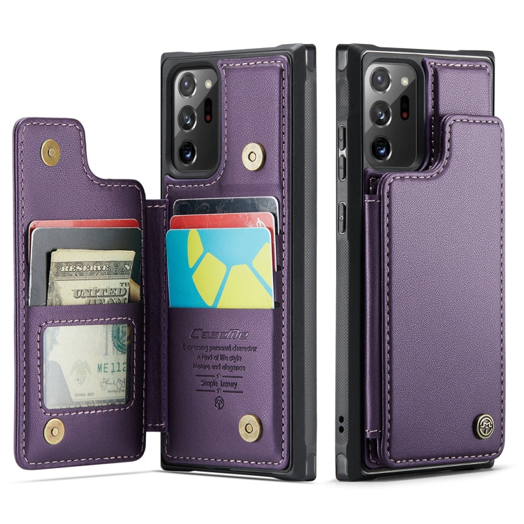 For Samsung Galaxy Note20 Ultra CaseMe C22 Card Slots Holder RFID Anti-theft Phone Case(Purple) - Galaxy Note20 Ultra Cases by CaseMe | Online Shopping South Africa | PMC Jewellery | Buy Now Pay Later Mobicred