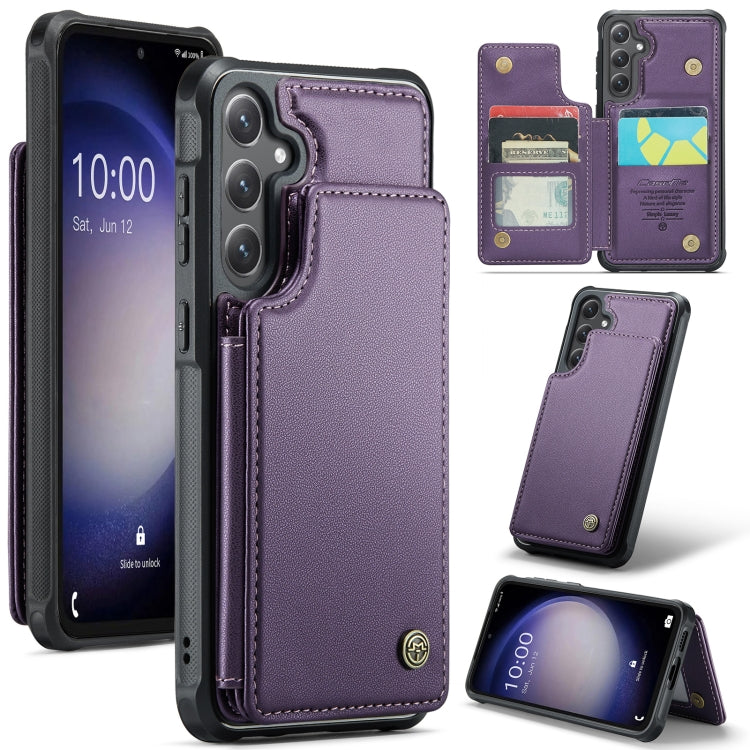 For Samsung Galaxy S23 FE 5G CaseMe C22 Card Slots Holder RFID Anti-theft Phone Case(Purple) - Galaxy S23 FE 5G Cases by CaseMe | Online Shopping South Africa | PMC Jewellery | Buy Now Pay Later Mobicred