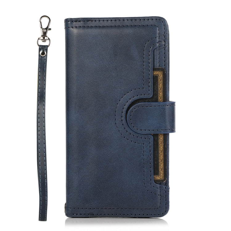 For Samsung Galaxy S24 5G Wristband Card Slot Leather Phone Case(Blue) - free shipping - PMC Jewellery - Order now!