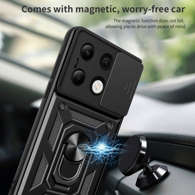 For Xiaomi Redmi Note 13 4G Global Sliding Camera Cover Design TPU Hybrid PC Phone Case(Black) - Note 13 Cases by PMC TechLife | Online Shopping South Africa | PMC TechLife | Buy Now Pay Later Mobicred