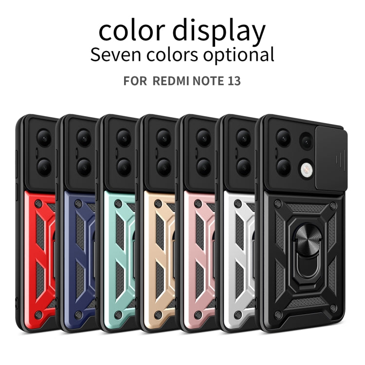 For Xiaomi Redmi Note 13 4G Global Sliding Camera Cover Design TPU Hybrid PC Phone Case(Blue) - Xiaomi Cases by PMC TechLife | Online Shopping South Africa | PMC TechLife | Buy Now Pay Later Mobicred