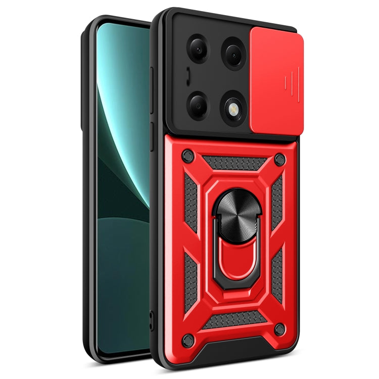 For Xiaomi Redmi Note 13 Pro 4G Global Sliding Camera Cover Design TPU Hybrid PC Phone Case(Red) - Note 13 Pro Cases by PMC TechLife | Online Shopping South Africa | PMC TechLife | Buy Now Pay Later Mobicred