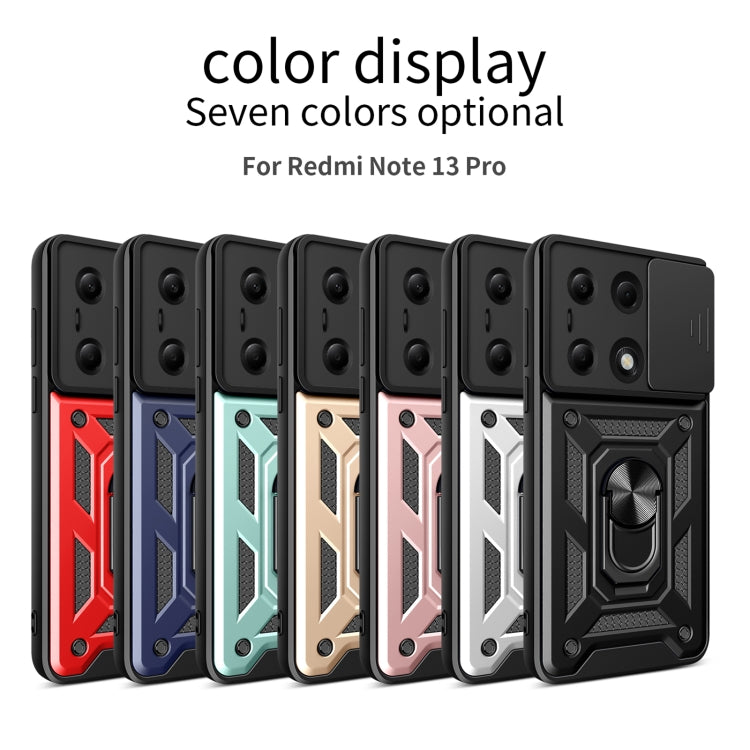 For Xiaomi Redmi Note 13 Pro 4G Global Sliding Camera Cover Design TPU Hybrid PC Phone Case(Blue) - Note 13 Pro Cases by PMC TechLife | Online Shopping South Africa | PMC TechLife | Buy Now Pay Later Mobicred