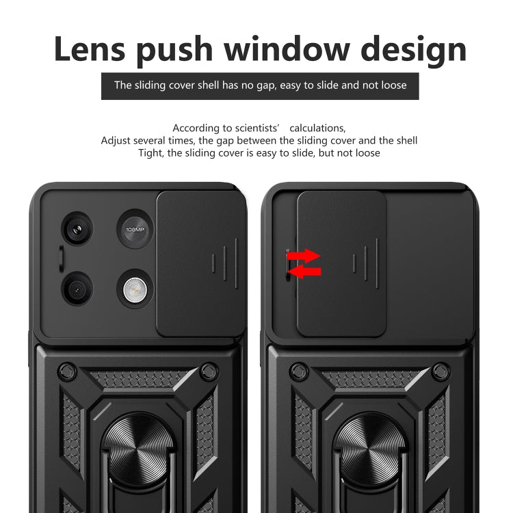For Xiaomi Redmi Note 13 5G Sliding Camera Cover Design TPU Hybrid PC Phone Case(Gold) - Note 13 Cases by PMC TechLife | Online Shopping South Africa | PMC TechLife | Buy Now Pay Later Mobicred