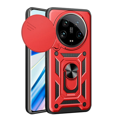 For Xiaomi 14 Ultra Sliding Camera Cover Design TPU Hybrid PC Phone Case(Red) - 14 Ultra Cases by PMC Jewellery | Online Shopping South Africa | PMC Jewellery | Buy Now Pay Later Mobicred