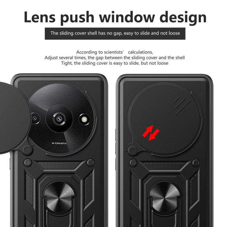 For Xiaomi Redmi A3 Sliding Camera Cover Design TPU Hybrid PC Phone Case(Gold) - Xiaomi Cases by PMC TechLife | Online Shopping South Africa | PMC TechLife | Buy Now Pay Later Mobicred