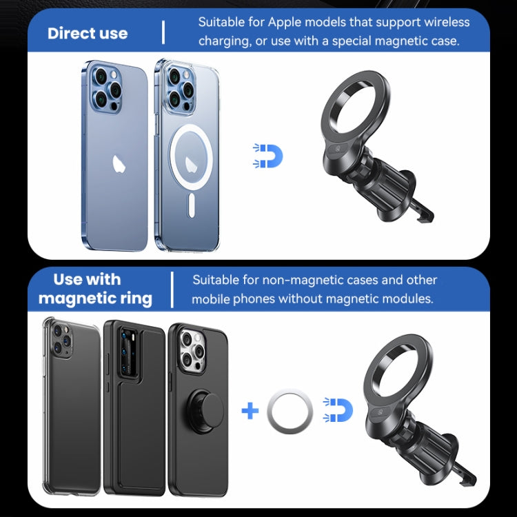 USAMS US-ZJ075 Magnetic Car Air Vent Phone Holder(Black) - free shipping - PMC TechLife - Order now!