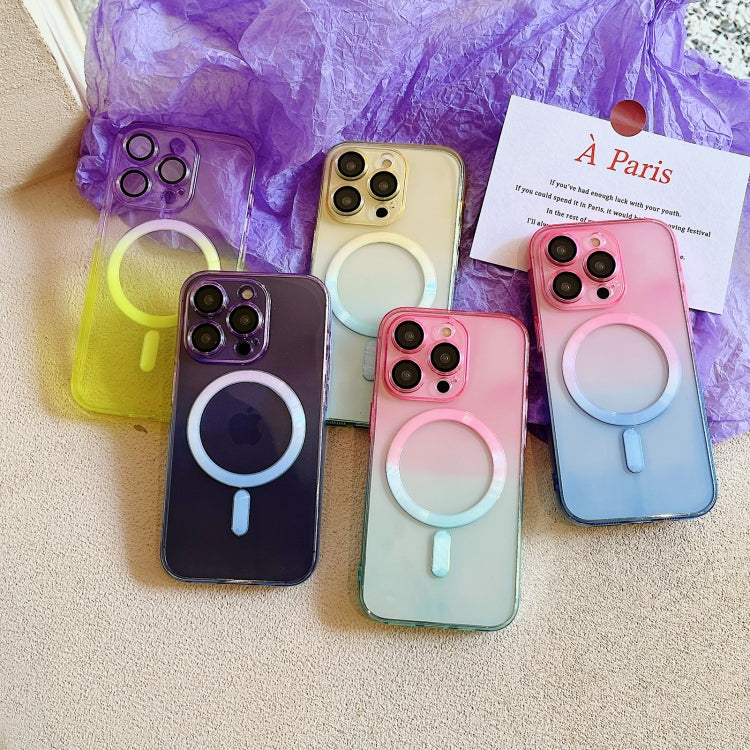 For iPhone 11 MagSafe Magnetic TPU + Acrylic Gradient Color Phone Case(Purple Blue) - iPhone 11 Cases by PMC TechLife | Online Shopping South Africa | PMC TechLife