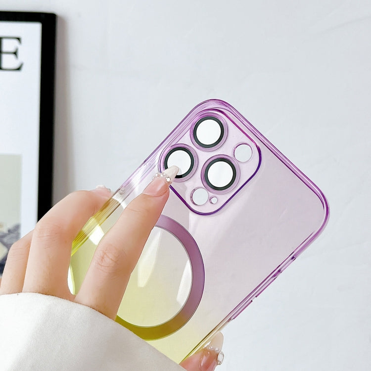 For iPhone 14 MagSafe Magnetic TPU + Acrylic Gradient Color Phone Case(Purple Blue) - iPhone 14 Cases by PMC TechLife | Online Shopping South Africa | PMC TechLife