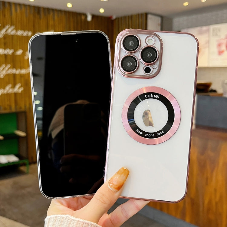 For iPhone 12 Pro Max Transparent Electroplated PC MagSafe Phone Case(Green) - iPhone 12 Pro Max Cases by PMC TechLife | Online Shopping South Africa | PMC TechLife | Buy Now Pay Later Mobicred