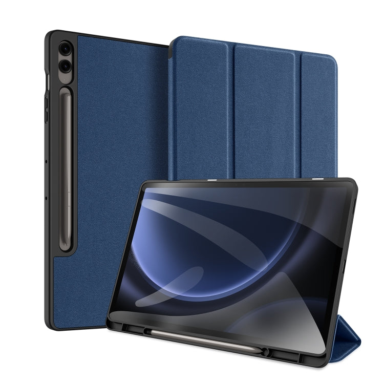 For Samsung Galaxy Tab S9 FE+ DUX DUCIS Domo Series Magnetic Flip Leather Tablet Case(Blue) - free shipping - PMC Jewellery - Order now!
