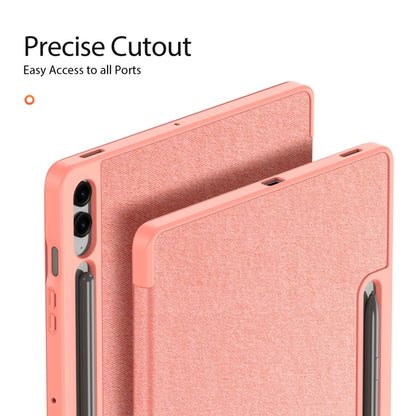 For Samsung Galaxy Tab S9 FE+ DUX DUCIS Domo Series Magnetic Flip Leather Tablet Case(Pink) - Galaxy Tab S9 FE+ by DUX DUCIS | Online Shopping South Africa | PMC Jewellery | Buy Now Pay Later Mobicred