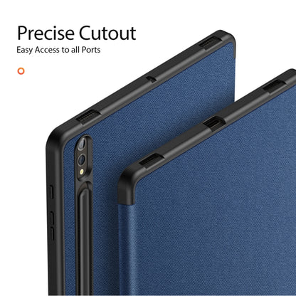 For Samsung Galaxy Tab S10+ DUX DUCIS Domo Series Magnetic Flip Leather Tablet Case(Blue) - Tab S10+ Cases by DUX DUCIS | Online Shopping South Africa | PMC Jewellery | Buy Now Pay Later Mobicred