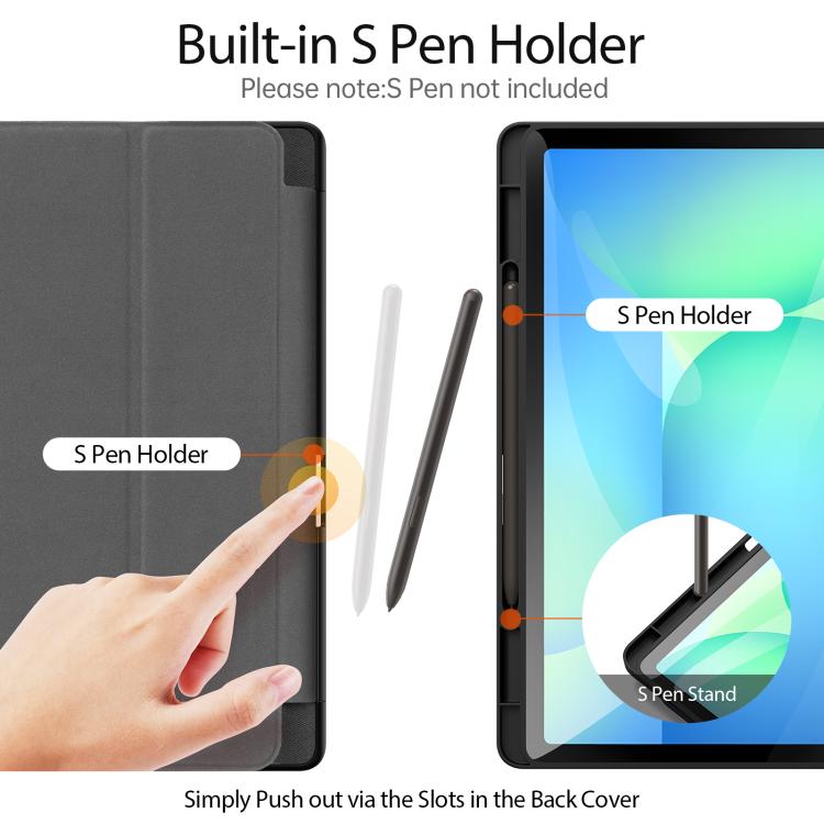 For Samsung Galaxy Tab S10 FE+ DUX DUCIS Domo Series Magnetic Flip Leather Tablet Case(Black) - free shipping - PMc TechLife - Order now!