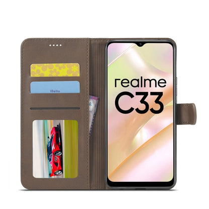 For Realme C33 2022 / C33 2023 LC.IMEEKE Calf Texture Horizontal Flip Leather Case(Brown) - Realme Cases by LC.IMEEKE | Online Shopping South Africa | PMC Jewellery | Buy Now Pay Later Mobicred