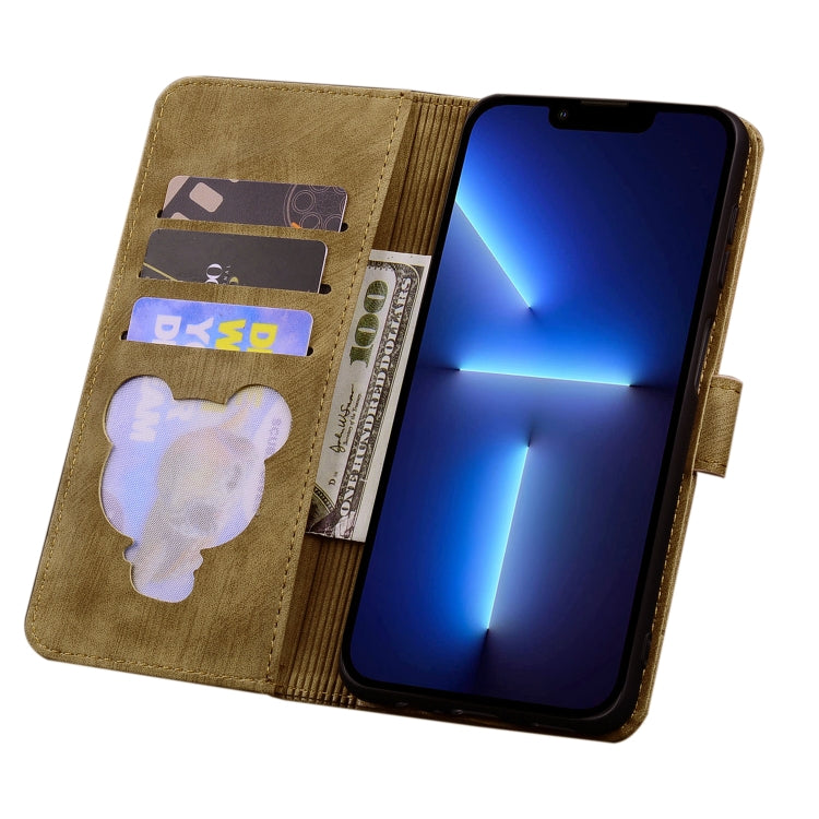 For iPhone 16 Plus Cartoon Sakura Cat Embossed Leather Phone Case(Brown) - iPhone 16 Plus Cases by PMC TechLife | Online Shopping South Africa | PMC TechLife | Buy Now Pay Later Mobicred
