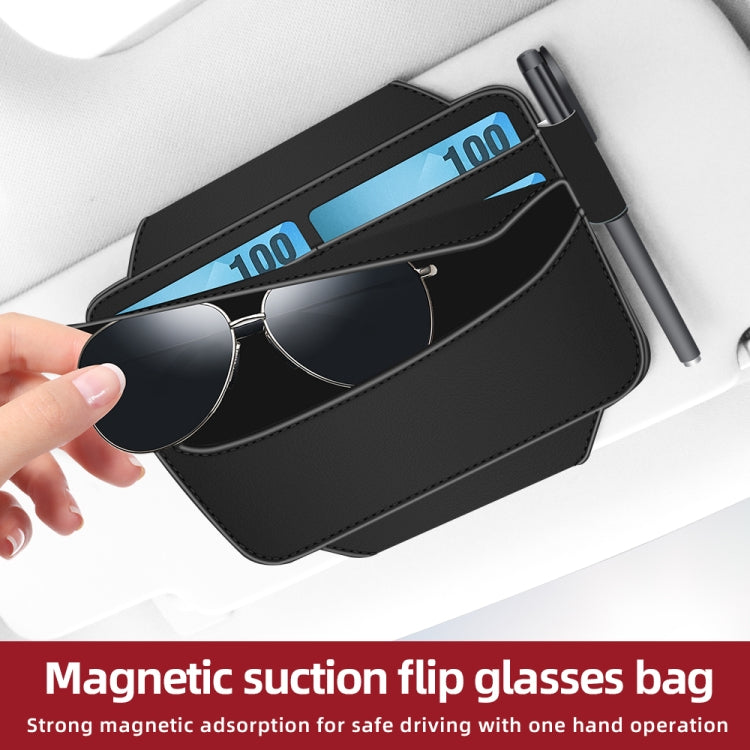 3073 Napa Texture Leather Car Removable Glasses Storage Bag(Brown) - free shipping - PMC TechLife - Order now!