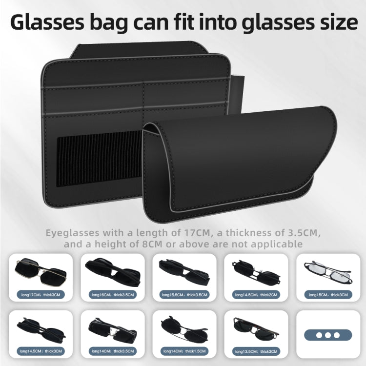 3073 Napa Texture Leather Car Removable Glasses Storage Bag(Black) - free shipping - PMC TechLife - Order now!