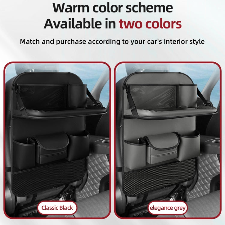 4041 Napa Texture Leather Car Seat Back Storage Bag Folding Dining Table(Black) - Stowing Tidying by PMC TechLife | Online Shopping South Africa | PMC TechLife | Buy Now Pay Later Mobicred