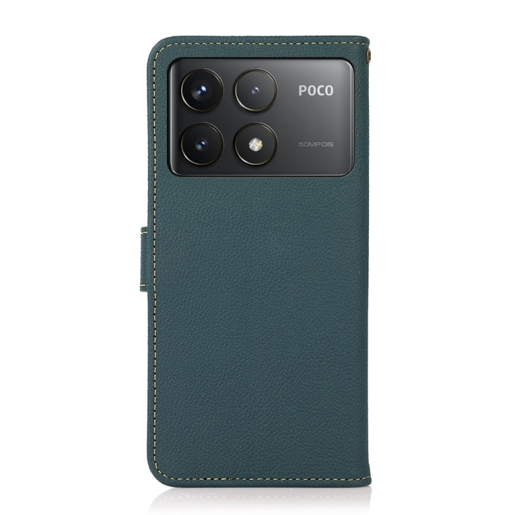 For Xiaomi Redmi K70 KHAZNEH Custer Texture RFID Genuine Leather Phone Case(Green) - Xiaomi Cases by PMC Jewellery | Online Shopping South Africa | PMC Jewellery | Buy Now Pay Later Mobicred