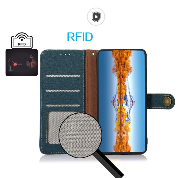 For Xiaomi Redmi K70 KHAZNEH Custer Texture RFID Genuine Leather Phone Case(Green) - Xiaomi Cases by PMC Jewellery | Online Shopping South Africa | PMC Jewellery | Buy Now Pay Later Mobicred