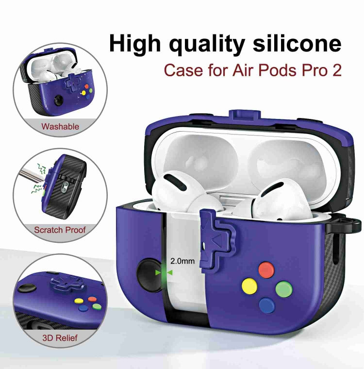 For AirPods Pro 2 Game Console Shape Wireless Earphones Protective Case(Blue) - For AirPods Pro 2 by PMC Jewellery | Online Shopping South Africa | PMC Jewellery | Buy Now Pay Later Mobicred